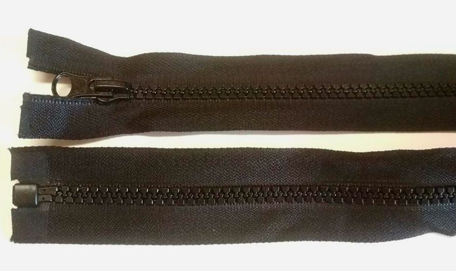 Zip kostěný, dělitelný, černý - délka 75 cm Dovoz
