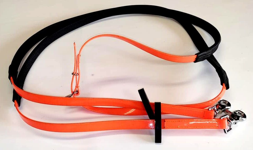 Otěže na karabiny pogumované, oranžové Daretex