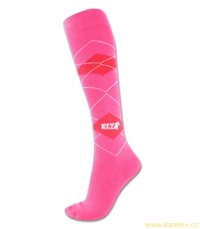 Ponožky Elt, kárované - růžové M - vel.39 - 42