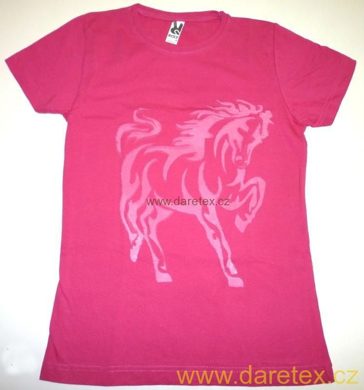 Tričko s koněm, růže Daretex