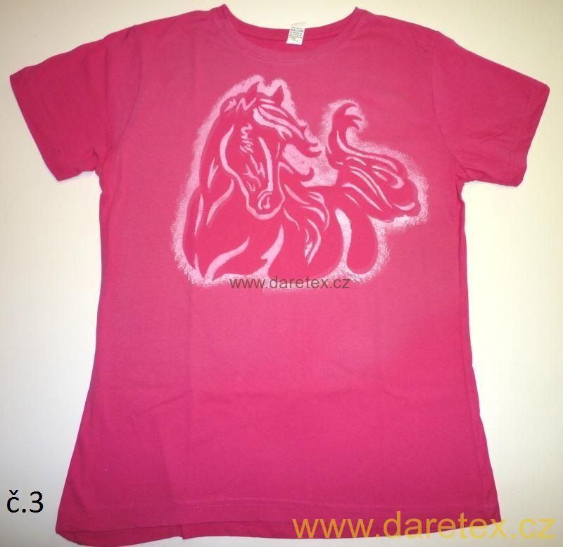 Tričko s koněm, růžové Daretex
